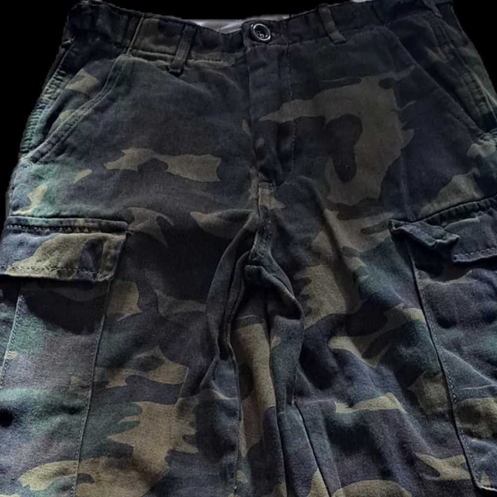 Forever 21 Camouflage Green Cargo Pants Elastic Hem Women's Size XS